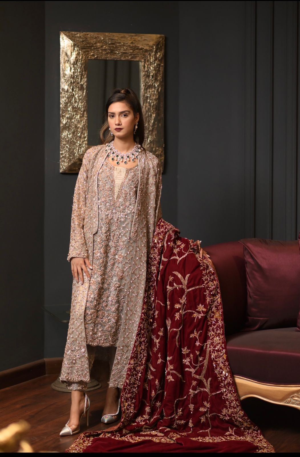 Gorgeous Grey Velvet Shawl: Luxurious Elegance for Every Occasion