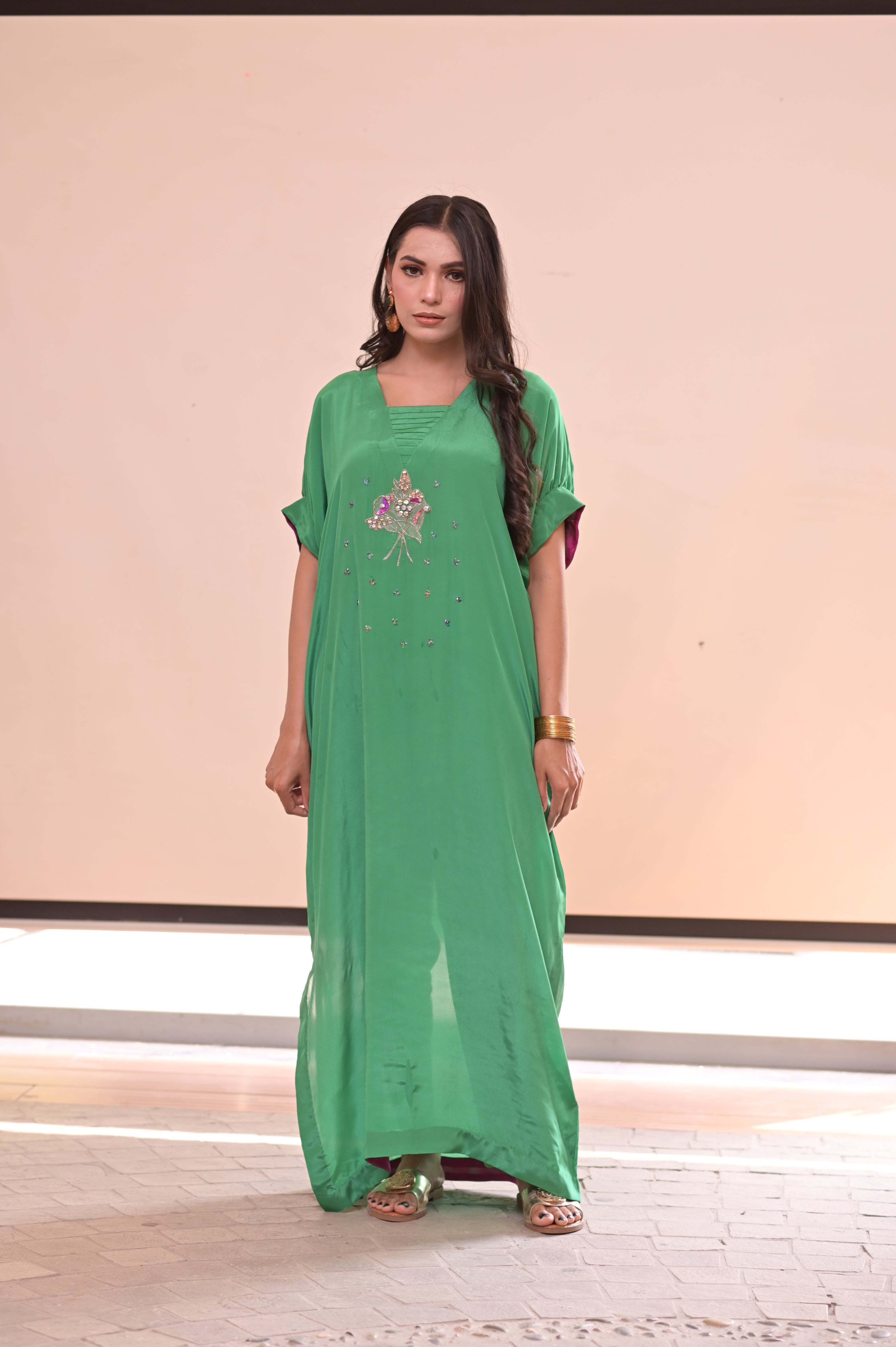 Pure silk long kaafta