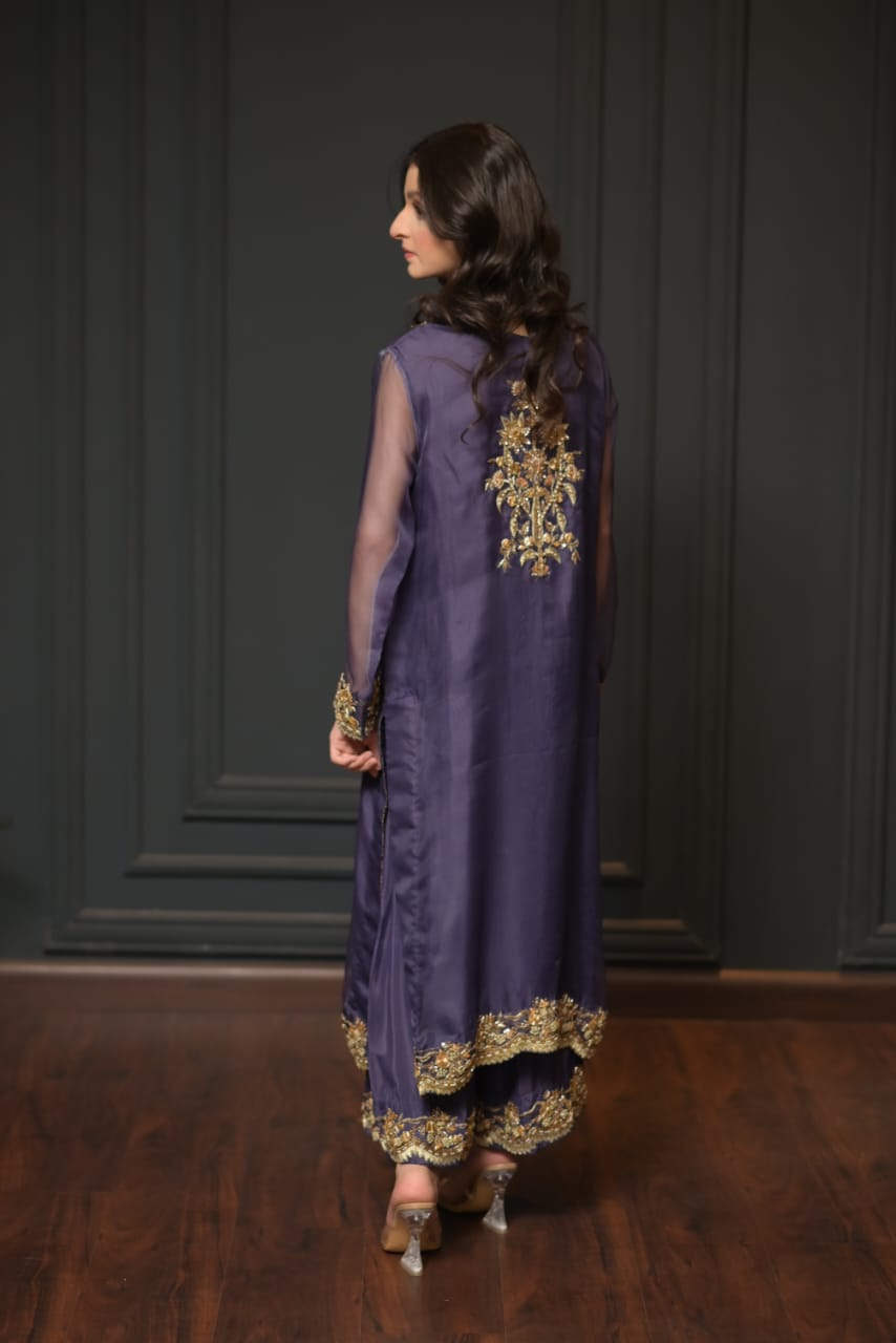 Pure Organza Handwork Embroidered Luxury Dress
