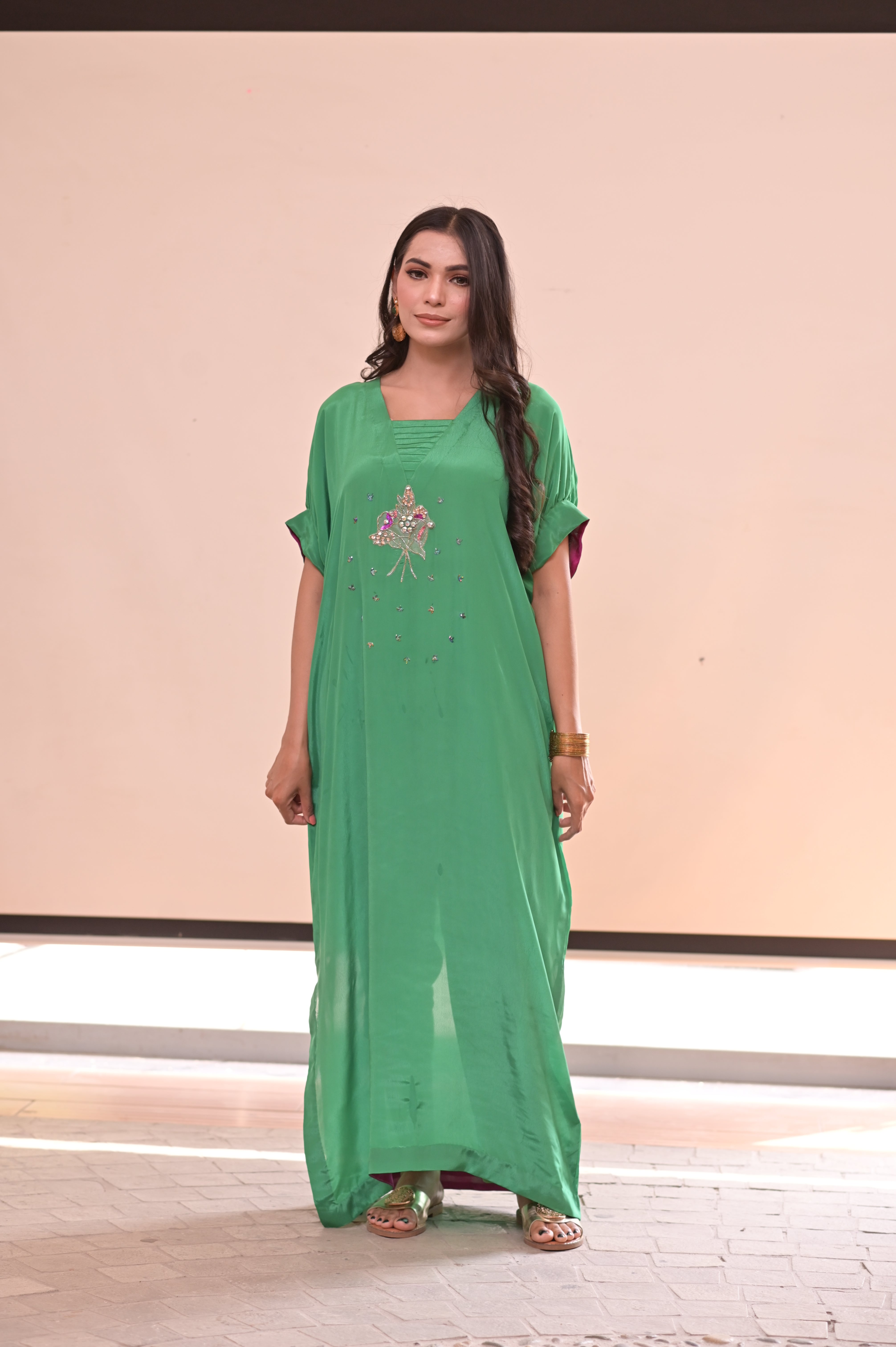 Pure silk long kaafta