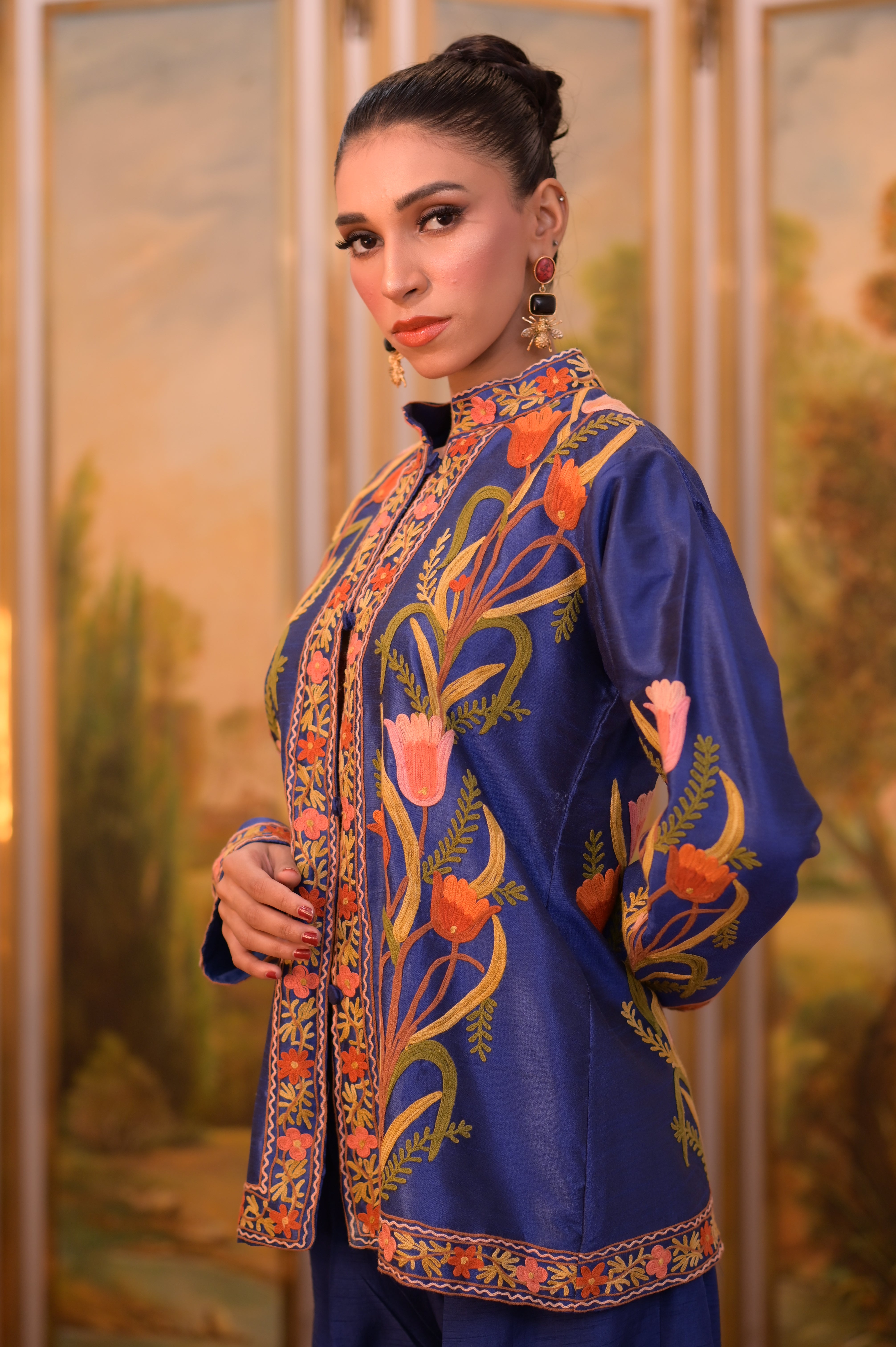 Indian rawsilk with Art work