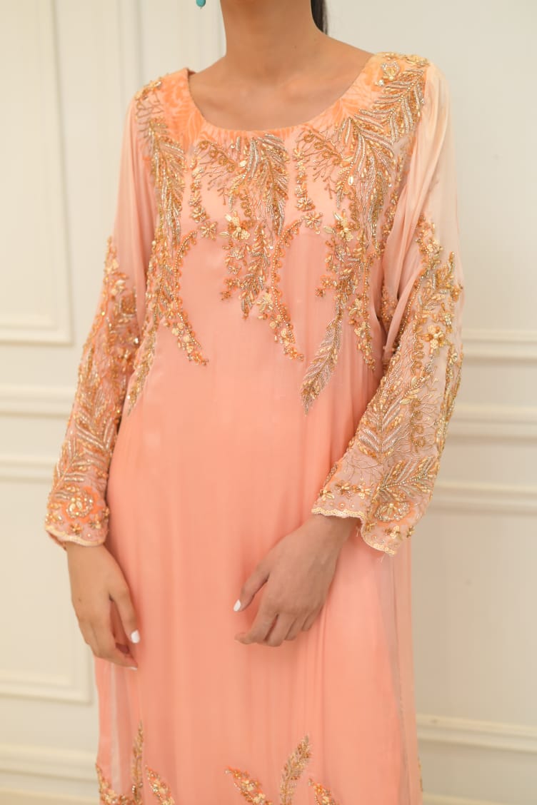 Luxury Handwork Embroidered Dress – Dabekh, Stone, Selma Sitara & Pearls